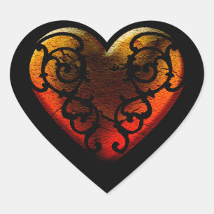Halloween Filigree Goth Heart Sticker Hjärtformat Klistermärke
