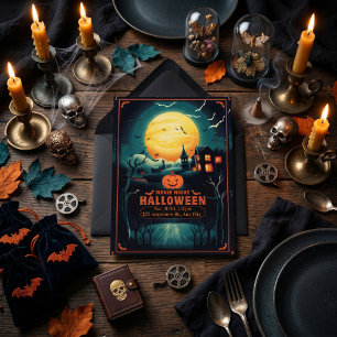 Halloween Filmkväll Affisch Julkort