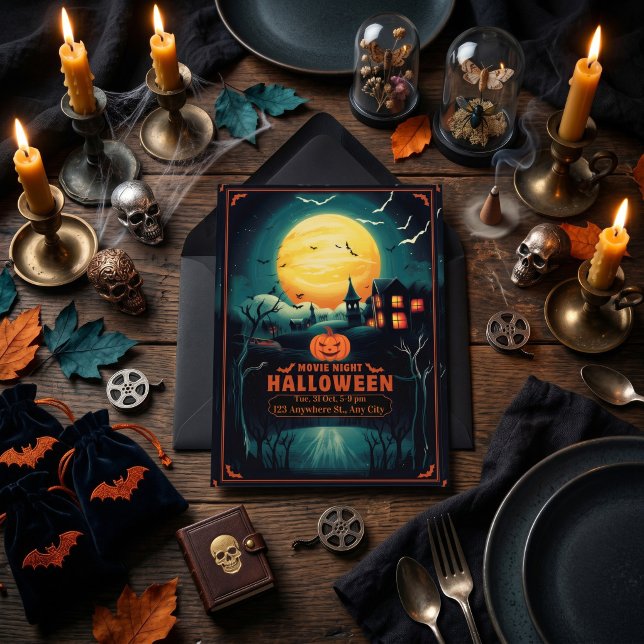 Halloween Filmkväll Affisch Julkort (Skapare uppladdad)