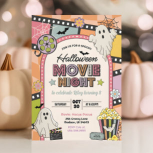Halloween Filmnatt Flickas Födelsedagsinbjudan Inbjudningar