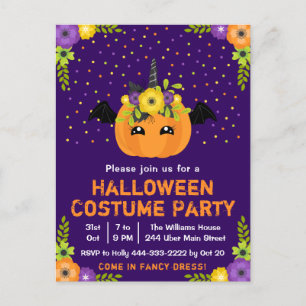 Halloween Finare Dress Costume Party Lila Postcar Vykort
