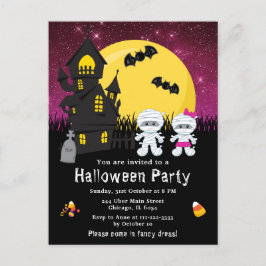 Halloween Finare Dress Party Mummy Rosa Vykort