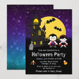 Halloween Finare Dress Party Vampires Lila Inbjudningar