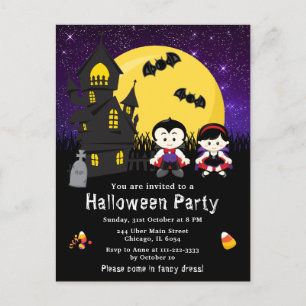 Halloween Finare Dress Party Vampires Lila Vykort