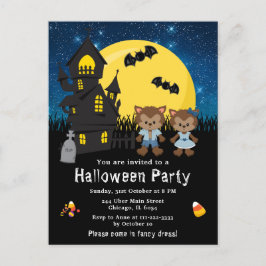 Halloween Finare Dress Party WerevarBlue Vykort