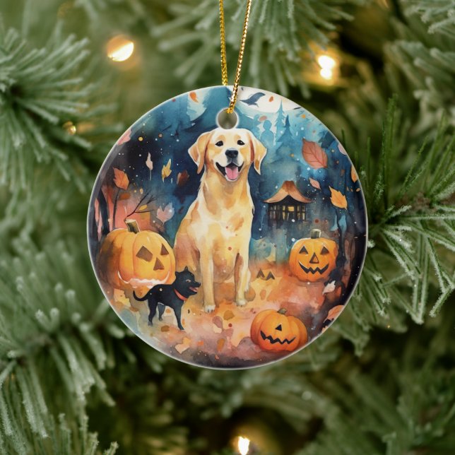 Halloween Finlands lappund med pumpor Julgransprydnad Keramik (Träd)