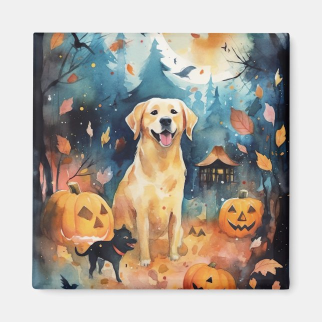 Halloween Finlands lappund med pumpor Magnet (Framsidan)