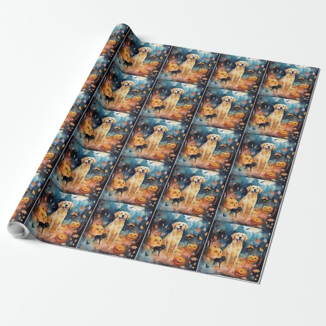 Halloween Finlands lappund med pumpor Presentpapper (Utrullad)