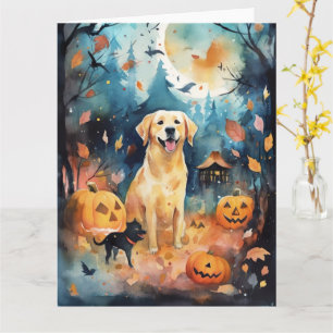 Halloween finsk lapphund med pumpor läskig kort