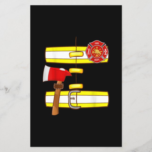Halloween Firefighter Costume Fan Men Kvinnor Flygblad (Framsidan)