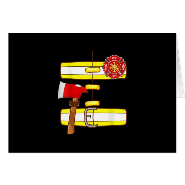 Halloween Firefighter Costume Fan Men Kvinnor Hälsningskort (Framsidan Horizontal)