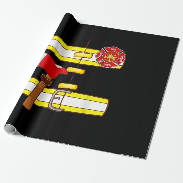 Halloween Firefighter Costume Fan Men Kvinnor Presentpapper (Utrullad)