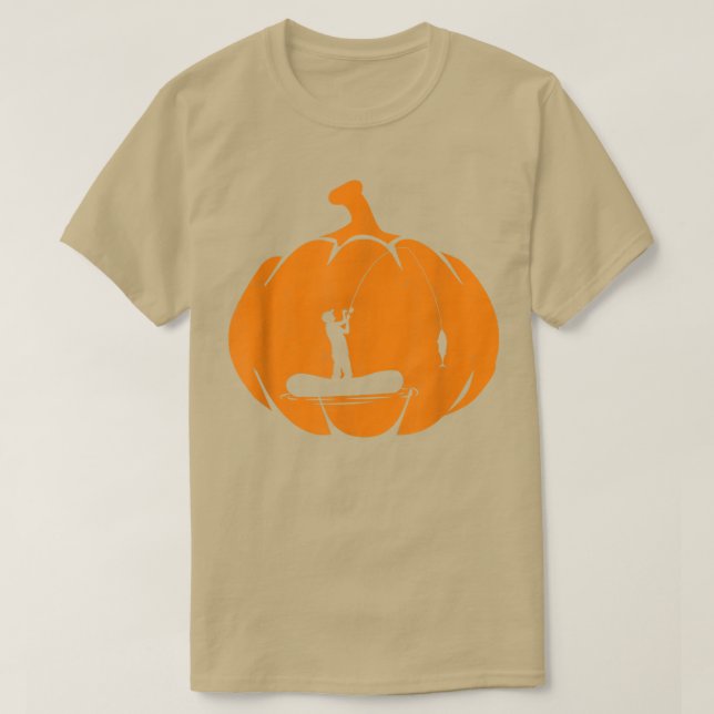 Halloween Fishing Pumpkin Fisherman T Shirt (Design framsida)