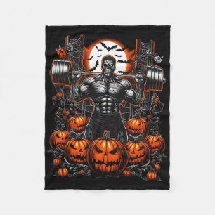 Halloween Fitness Roligt-skeleton Gym Vibes-spooky Fleecefilt