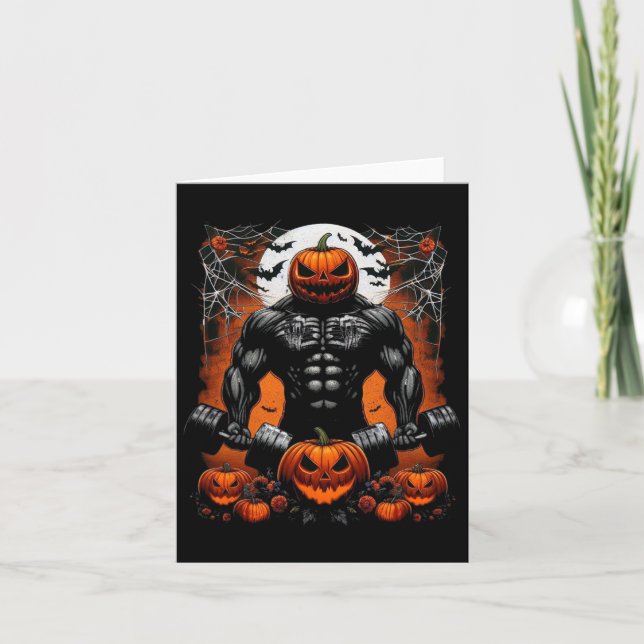 Halloween Fitness Skeleton Workout - Funny Gym Hal Kort (Framsida)