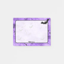 Halloween-Fladdermöss ditt namn på Lila Grunge