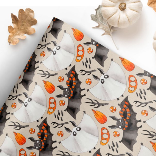 Halloween-Fladdermöss Figursätta Pappert Presentpapper (Skapare uppladdad)