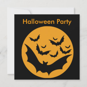 Halloween-Fladdermöss Inbjudningar