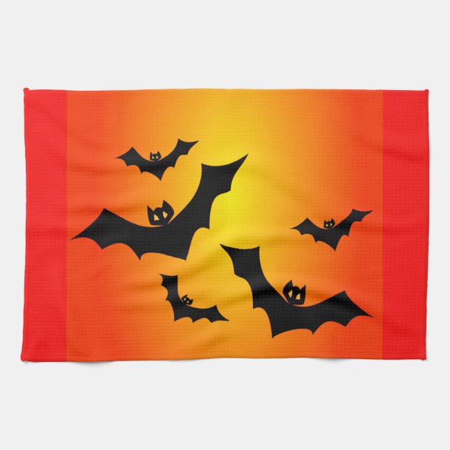Halloween Fladdermöss Kitchen Towels Kökshandduk (Horisontell)