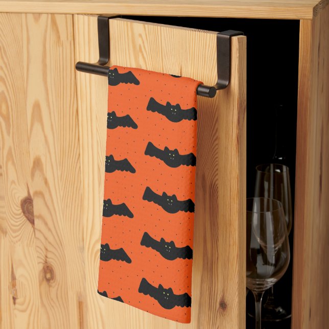 Halloween-Fladdermöss Kökshandduk (Thirds Fold)