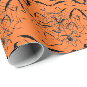 Halloween-Fladdermöss och Spiders Presentpapper