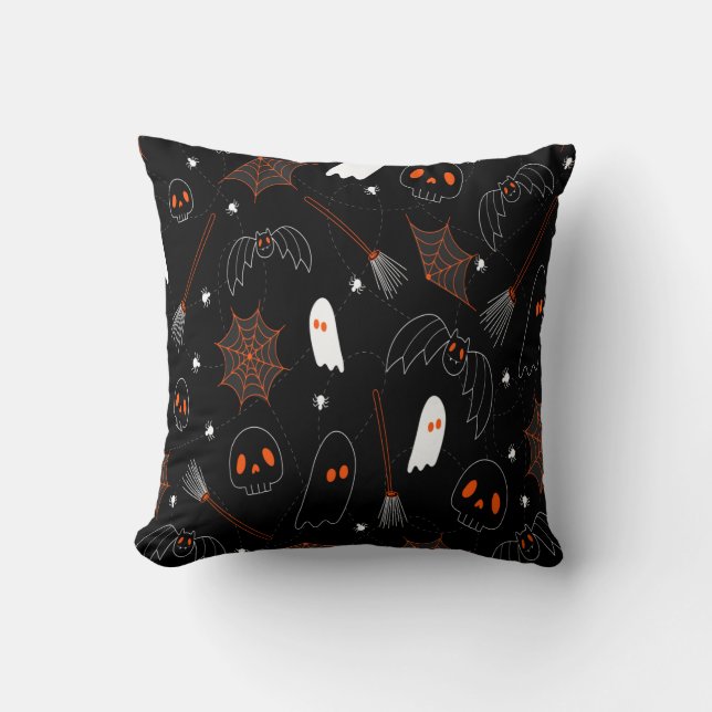 Halloween-Fladdermöss och Spöken Kudde (Framsida)