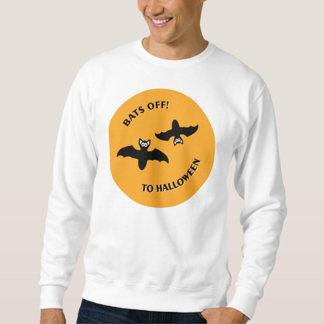 Halloween-Fladdermöss, Orange Sweatshirt (Framsida)