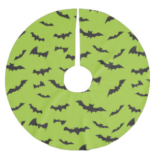 Halloween fladdermöss på limefruktgrönt julgransmatta borstad polyester