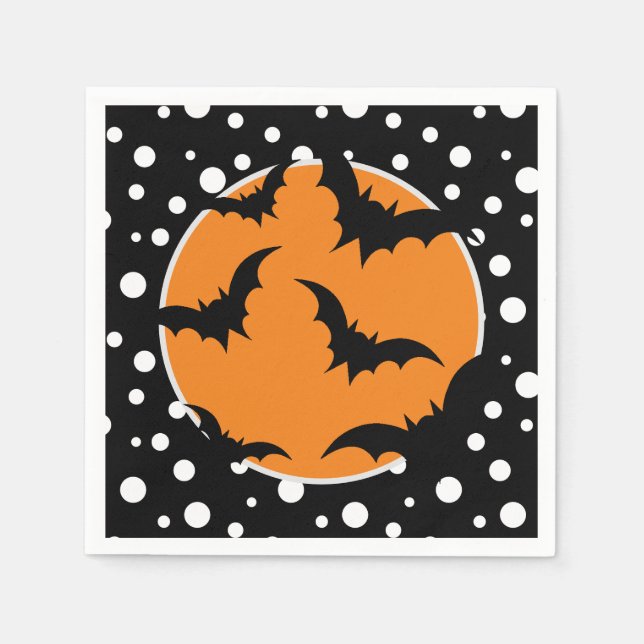 Halloween-Fladdermöss Pappra Napkins Pappersservett (Framsidan)