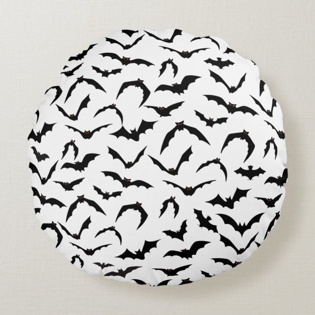 Halloween Fladdermöss Pillow Rund Kudde (Framsidan)