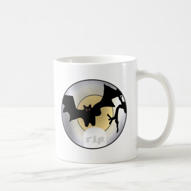 Halloween-Fladdermöss RIP Kaffemugg (Höger)