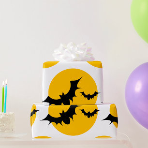 Halloween Fladdermöss Silhuett Fullmåne Presentpapper