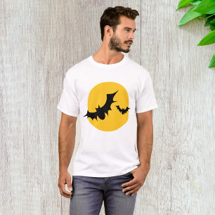 Halloween Fladdermöss Silhuett Fullmåne T Shirt