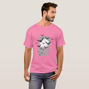 Halloween-fladdermöss Silhuett Svarta Flygande Vam T Shirt