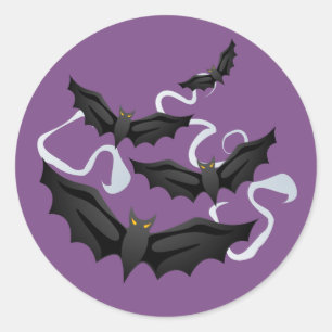 Halloween Fladdermöss Sticker Runt Klistermärke