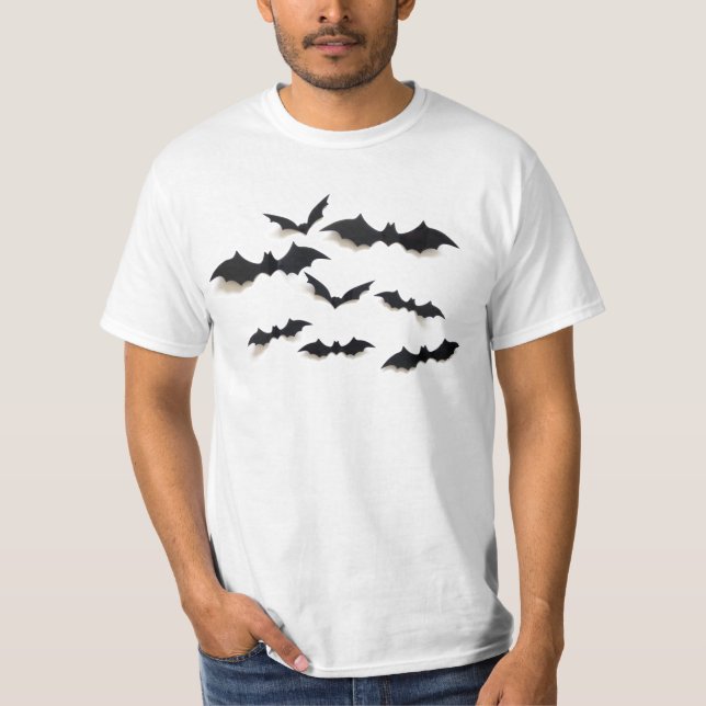 Halloween-Fladdermöss T Shirt (Framsida)