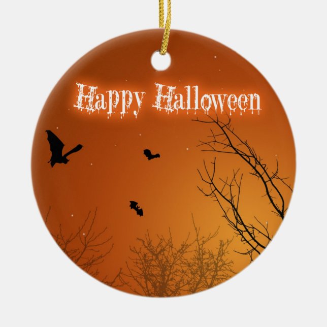 Halloween Fladdermöss & Träd - Ornament (Framsidan)