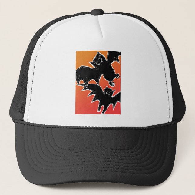 Halloween-Fladdermöss Truckerkeps (Framsida)