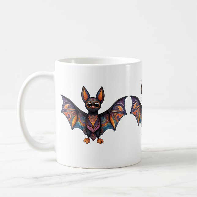 Halloween Fladdermus Alebrije Kaffemugg (Vänster)
