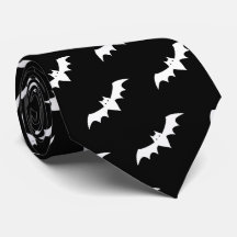 Halloween Fladdermus Black White Mönster Neck Tie
