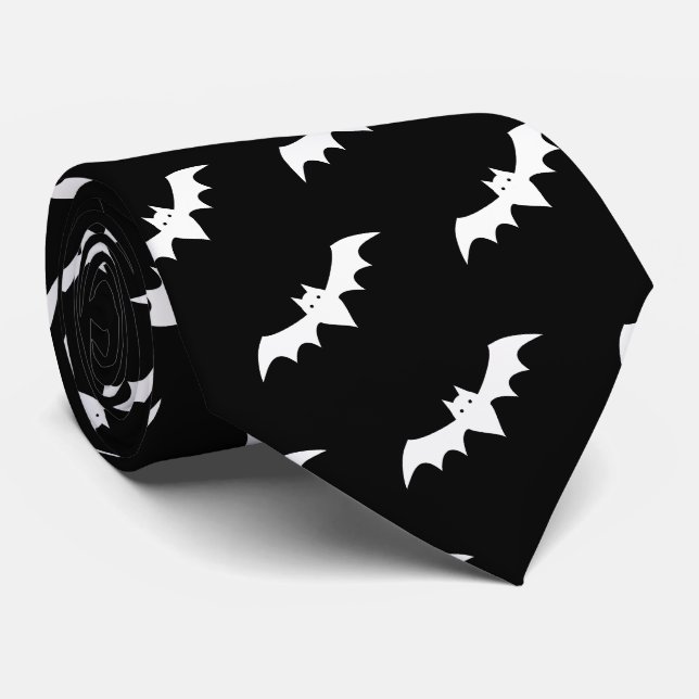 Halloween Fladdermus Black White Mönster Neck Tie Slips (Rullad)