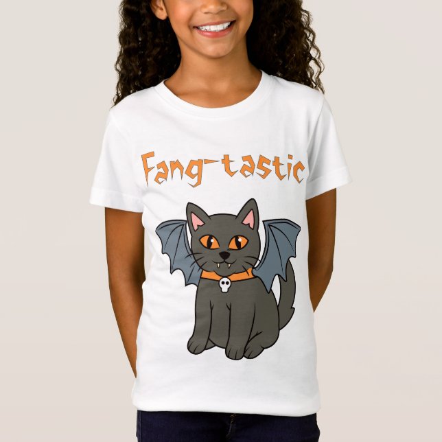 Halloween Fladdermus Cat T Shirt (Framsida)