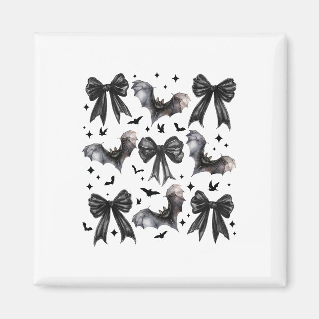 Halloween Fladdermus Coquette Bow Halloween Fladde Magnet (Framsidan)