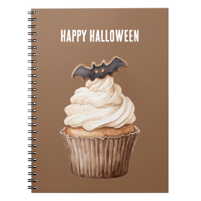 Halloween fladdermus-cupcake anteckningsbok (Framsidan)