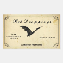 Halloween Fladdermus Dropping Apothecary Caution F Rektangulärt Klistermärke