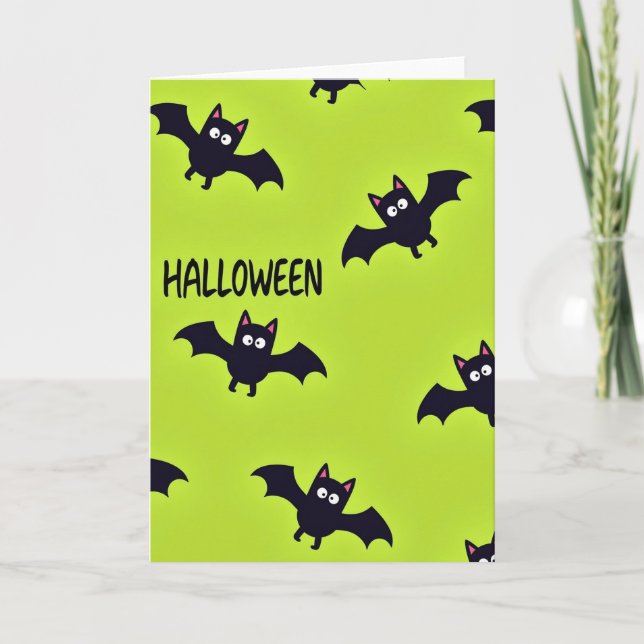 Halloween Fladdermus Flygkort Kort (Framsida)