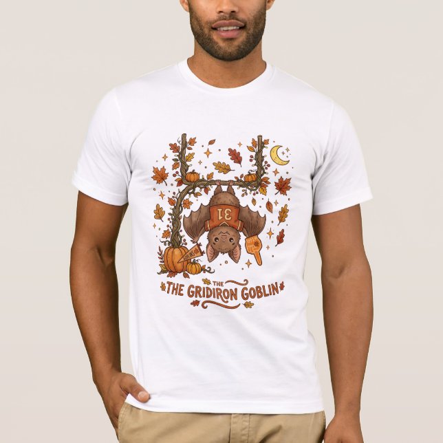Halloween Fladdermus Fotbollströja Gridiron Goblin T Shirt (Framsida)