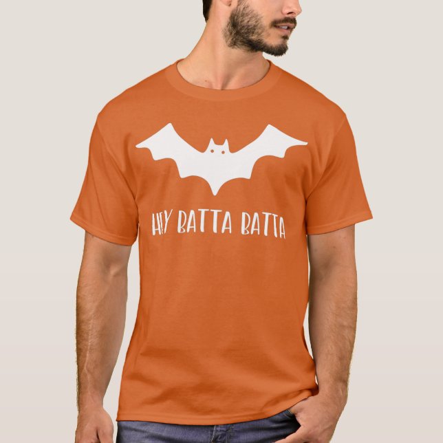 Halloween Fladdermus Funny Baseball Älskare Hej Ba T Shirt (Framsida)