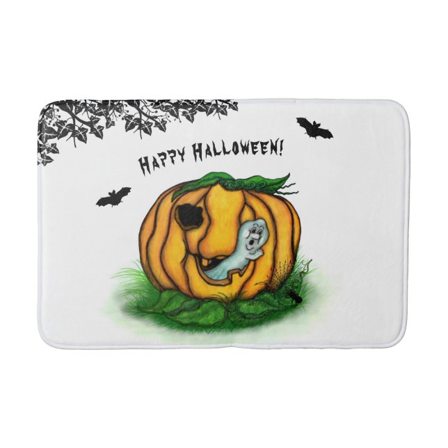 Halloween, Fladdermus, Ghost och Spider Badrumsmatta (Framsidan)