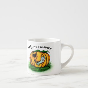 Halloween, Fladdermus, Ghost och Spider Espressomugg